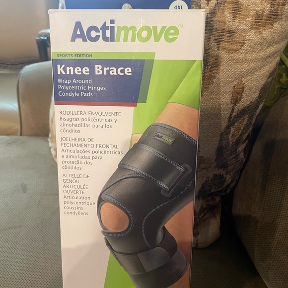 New Active ® SPORTS EDITION 
Wrap Around Knee Brace 4X-Black (special ordered) - Picture 2 of 5